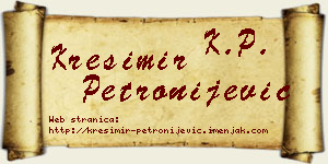 Krešimir Petronijević vizit kartica